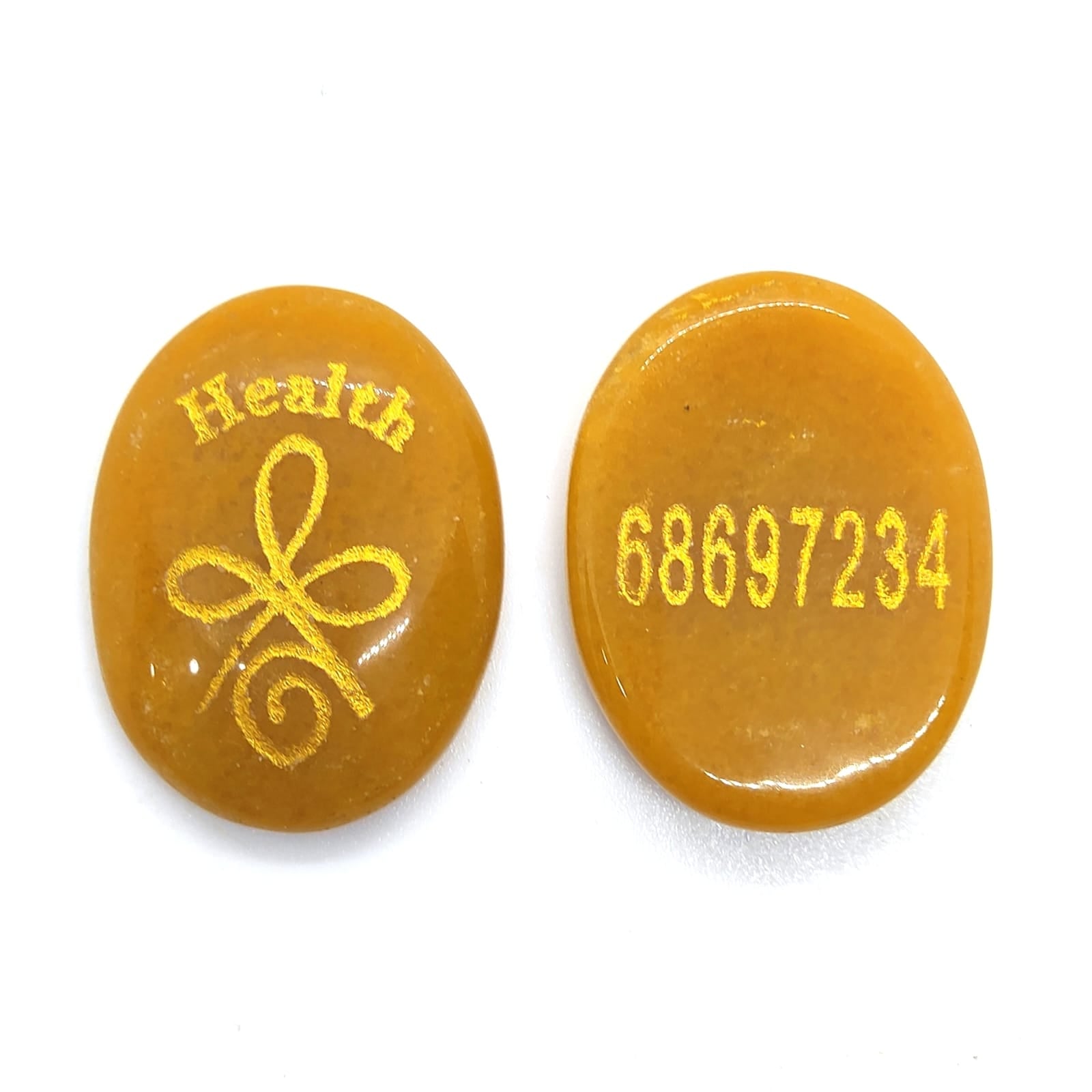 Yellow jade Health Engraved Symbol Coin Natural With Certified